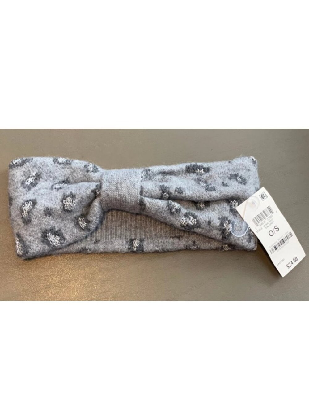INC International Concepts Women's Leopard Shine Headband, Gray, One Size